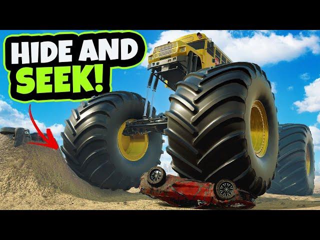 We Played Hide and Seek But with MONSTER TRUCKS in Snowrunner Mods!