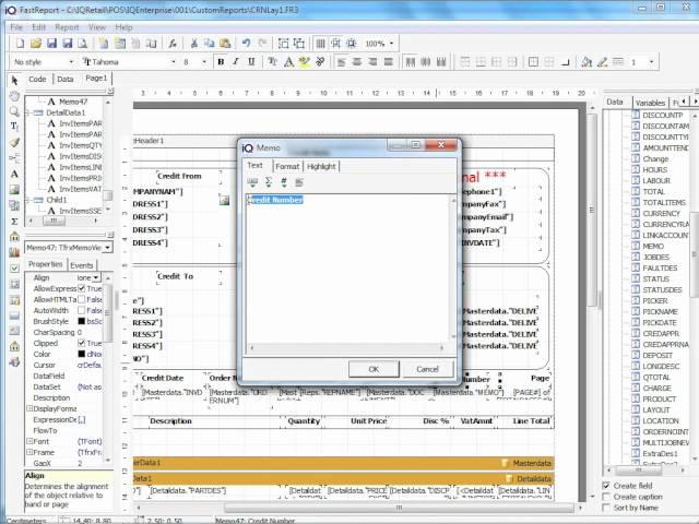 Processing   Credit Notes   6 2    CN Memo   How to add field to report