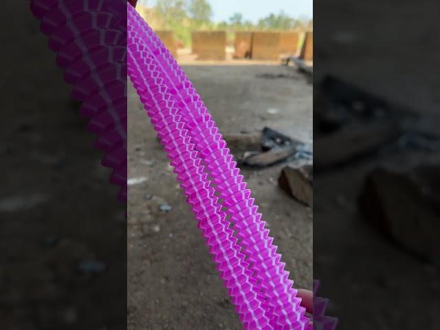 Two pink of pop tube satisfying ASMR under the bridge it’s so relaxing