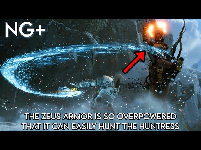 THE ZEUS ARMOR IS SO OVERPOWERED THAT IT CAN EASILY HUNT THE HUNTRESS | GOD OF WAR RAGNAROK NG +