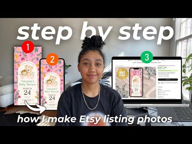 How I Make My Etsy Listing Photos on Canva for Digital Products (Mockup Tutorial for Beginners)