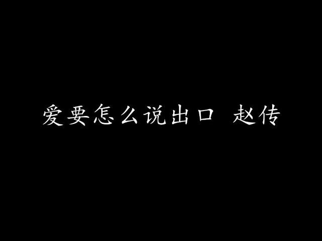 爱要怎么说出口 赵传 (歌词版)