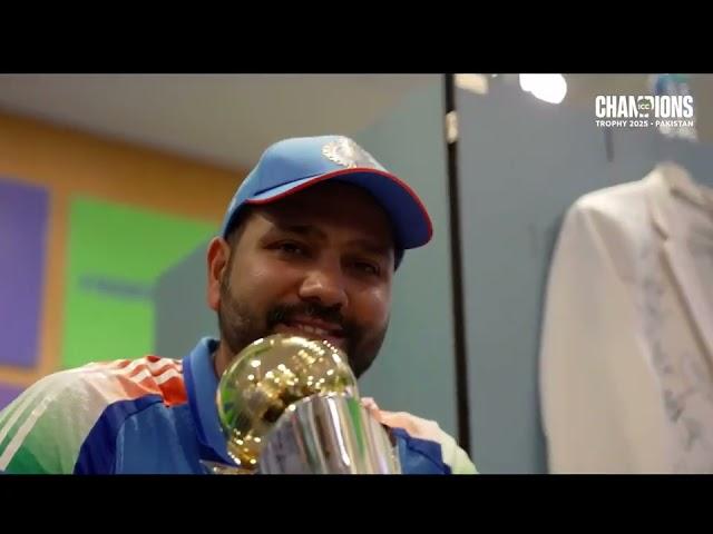 Trophy travels hand to hand || Dressing room blushing moment || Champions trophy  2025