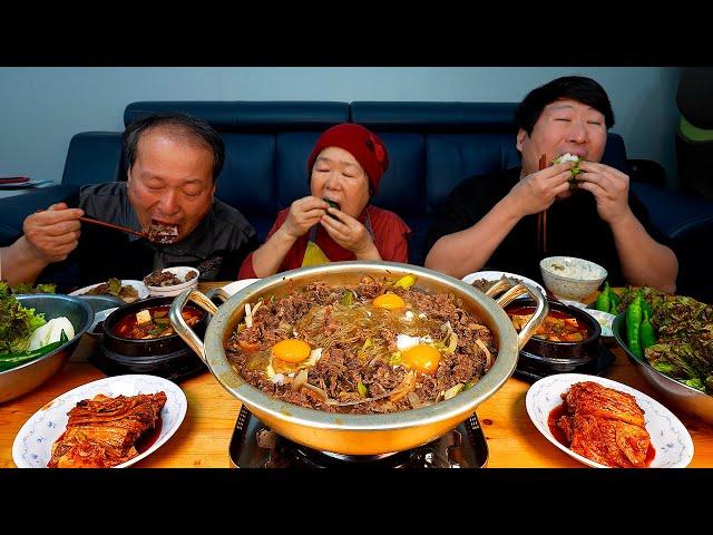 한우 등심으로 만든 소 불고기와 된장찌개의 밥도둑 찰떡궁합 먹방!! (Beef Bulgogi & Soybean stew) 요리&먹방!! - Mukbang eating show