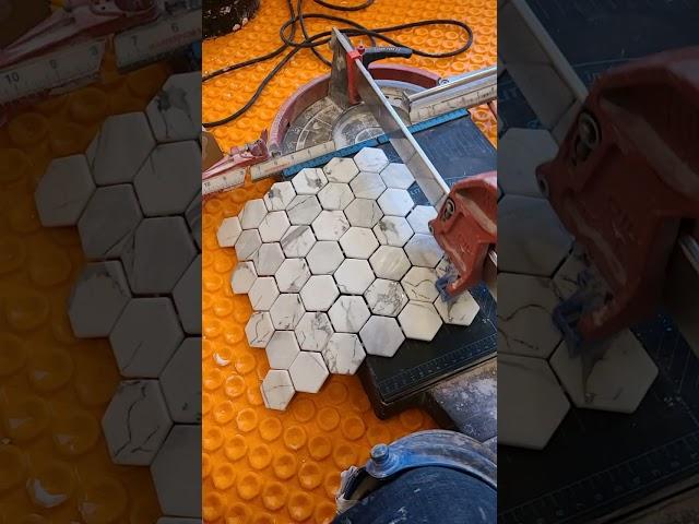Cutting glass mosaic tile the easy way. #shorts