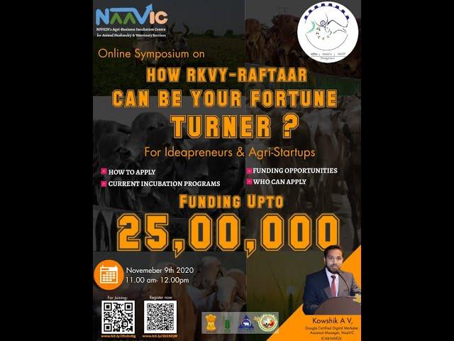 Webinar on RKVY-RAFTAAR Scheme - How it can help you
