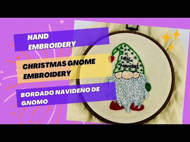 Christmas Gnome embroidery/Bordado Navideño de Gnomo