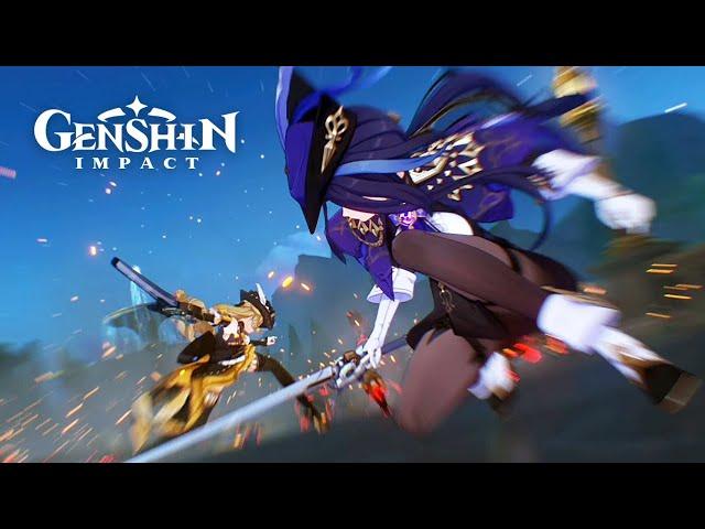 Navia & Clorinde Protect The Traveler Cutscene Animation | Archon Quest Act 2 | Genshin Impact 4.0