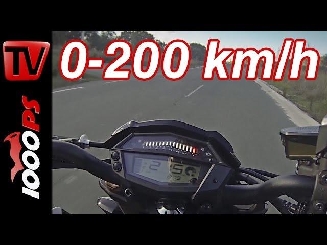 0-200km/h | Kawasaki Z1000 2014 | Aceleración | Acceleration video