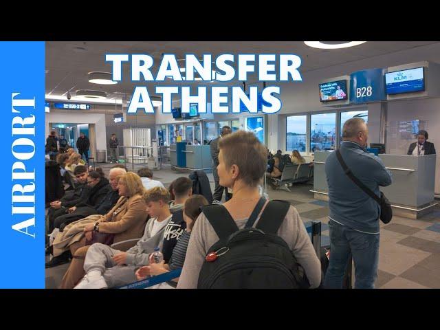 TRANSFER AT ATHENS Airport in Greece   How to walk to a Connection Flight