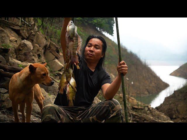 Relaxing Fishing, Smoked Fish, Catch and Cook: Survival Alone | EP.234