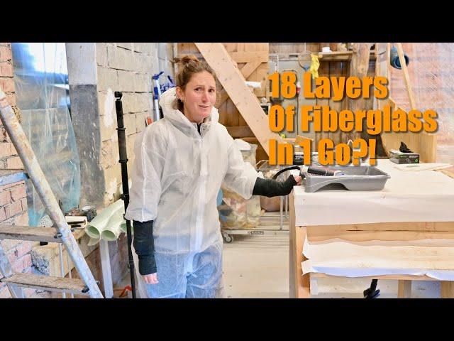 Keel Area Reinforcement - 18 Layers Of Fiberglass In One Go - Ep. 410 RAN Sailing