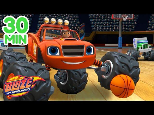 Blaze Plays Sports  w/ Crusher & Zeg! | 30 Minute Compilation | Blaze and the Monster Machines