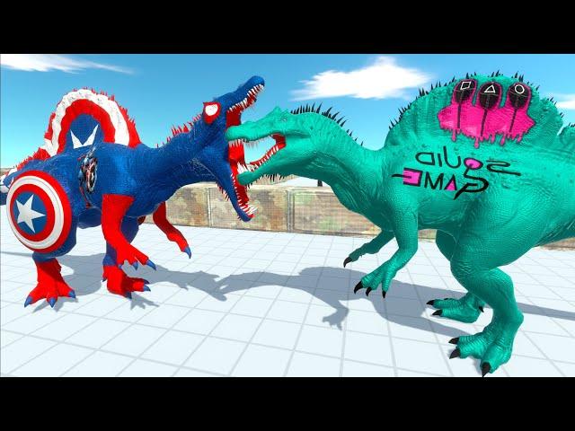 CAPTAIN AMERICA SPINOSAURUS DEATH RUN - Animal Revolt Battle Simulator