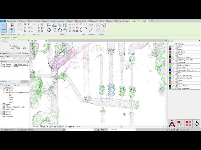 aurivus pipe detection with NavVis scan data