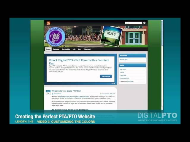 PT3 - Customizing Colors - Creating the Ultimate PTA Website