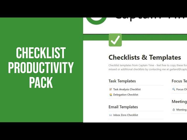 Productivity Pack: 5 Checklists to Turbocharge Your Day | Captain Time