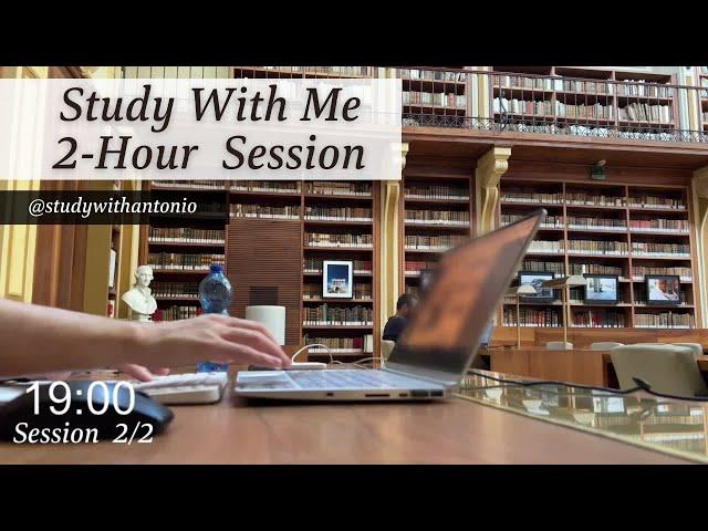 Study With Me, 2-Hour Library Session, LIVE Streaming - Study With Antonio, 50-10 Pomodoro