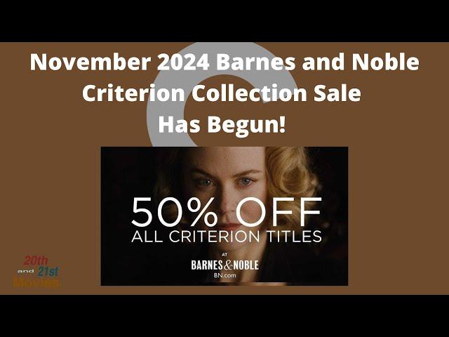 Barnes and Noble 50% off Criterion Sale is ON! (November 2024)