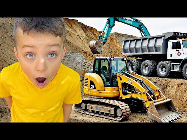 Construction Vehicles Adventure  Diggers for Kids ️ Excavators for Kids  Educational Videos