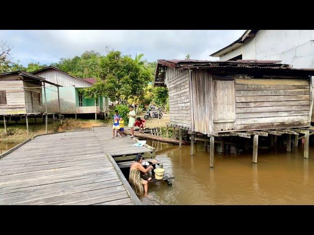 Kehidupan suku dayak kayong dipinggir sungai demit kalimantan barat