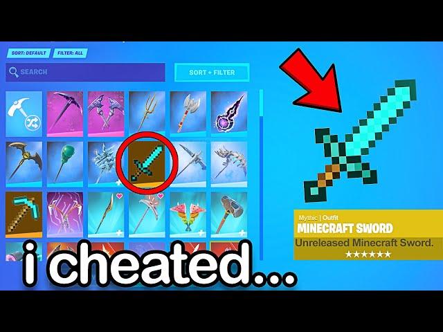 I Cheated to Get Minecraft Weapons In Fortnite!