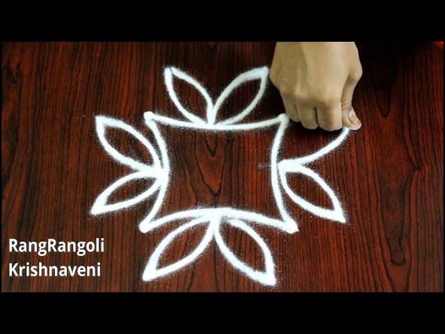 New Kolams with 2*2 dots | Simple & Easy Rangoli Designs | Small Daily Muggulu | RangRangoli