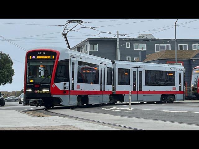 ⁴ᴷ⁶⁰ First Westbound Train! SF MUNI #2011 & #2077 on L Taraval (to SF Zoo - Full Route)