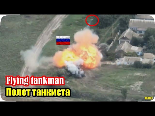 The epic flight of a Russian tankman from a tank.