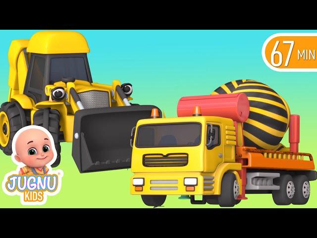 Excavator videos for children | Construction trucks for children | Trucks for children  - Jugnu kids