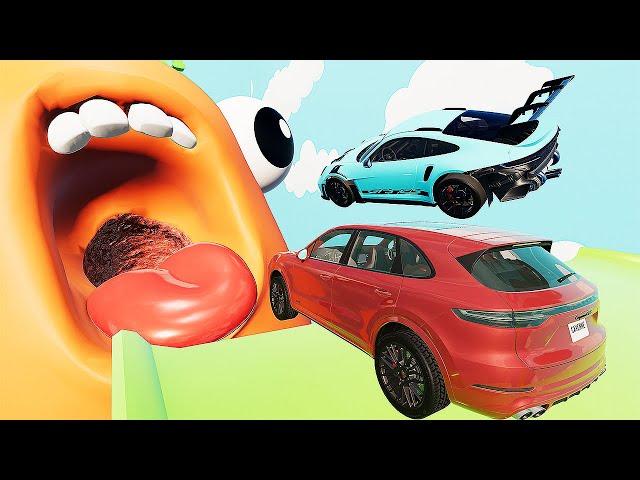 Porsche Cars VS Mystery DOORS - Sports Car Challenge - BeamNG Drive