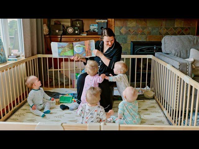 An average morning and evening with quintuplets