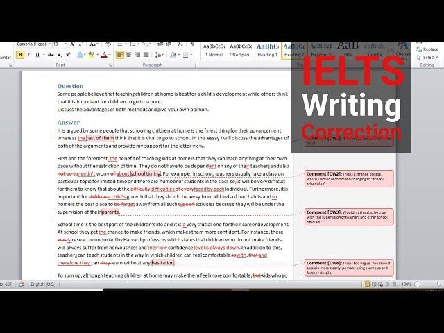 IELTS Writing Task 2 Essay Correction