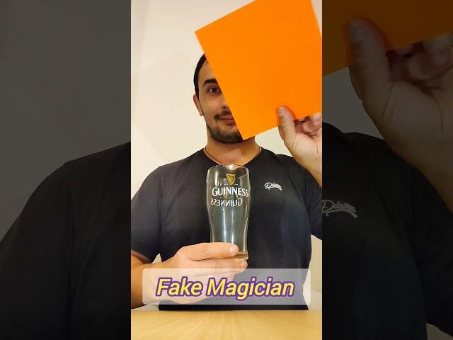 #Fake #Magician 🪄 #Magic #trick with glass and card ️ #Фокус с бокалом и картой #shorts # tricks