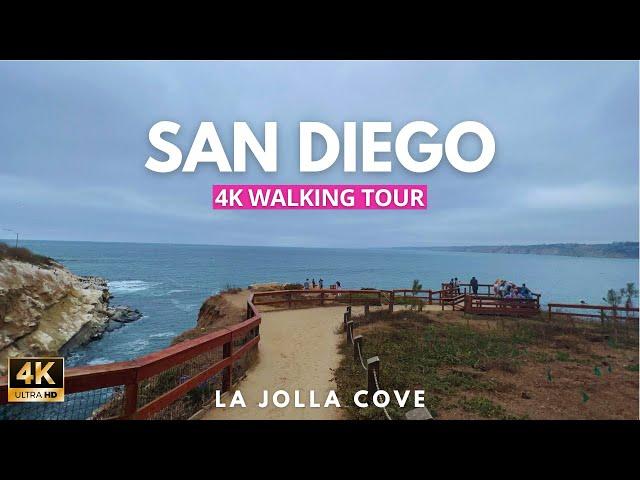 SAN DIEGO Walking Tour 4K - Exploring La Jolla Cove: Scenic 4K Walk | San Diego Coastal Adventure"