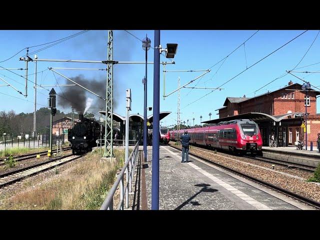 Vergangenheit und Gegenwart am Bahnhof Lübben (Spreewald)