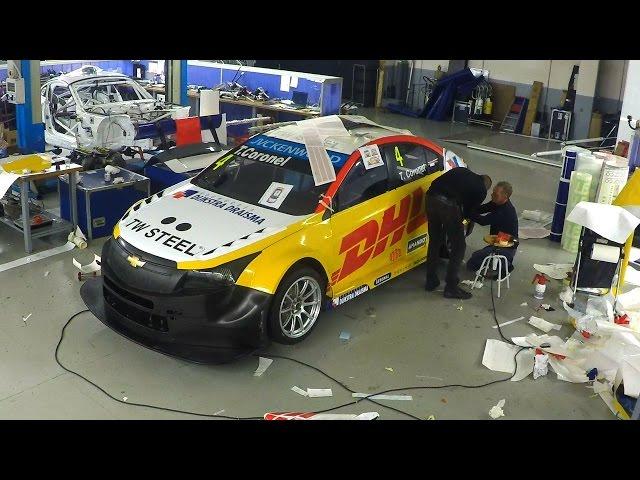 WTCC livery timelapse, Tom Coronel, the making of the DHL ROAL Motorsport Chevrolet Cruze TC1