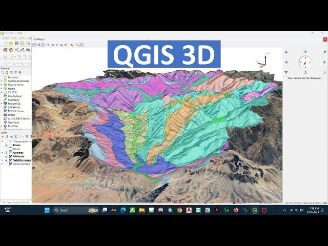 QGIS 3D draping files and images over a terrain surface