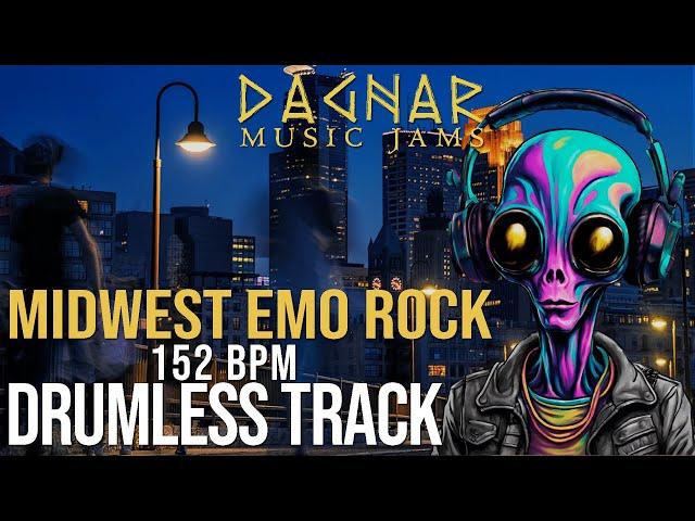 Midwest Emo Rock - Drumless Track | 6/4 | 152 BPM | No Drums | Backing Track Jam For Drummers