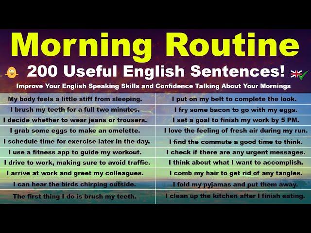 Morning Routine in English: 200 Useful English Sentences!