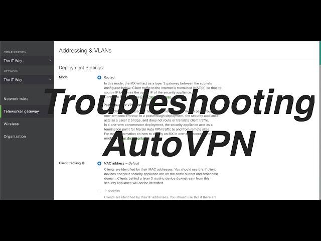 [TSHOOT] Troubleshoot AutoVPN  and VPN Registry in Cisco Meraki MX Security Appliances