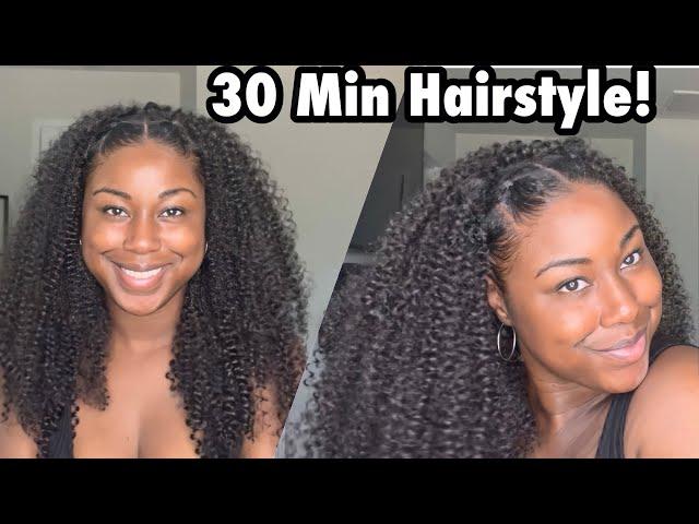 30 Min Hairstyle Using Crochet Hair | Criss Cross Hairstyle