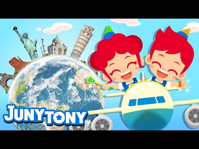 World Landmarks | Famous Landmarks Pictures | Explore World Song | Kids Song | JunyTony