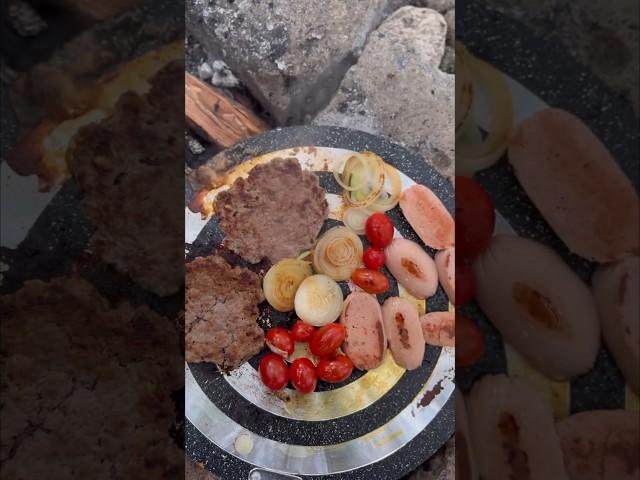 Cooking in the nature️️ #cookingshorts #food #campfirecooking #camping #campfirefood