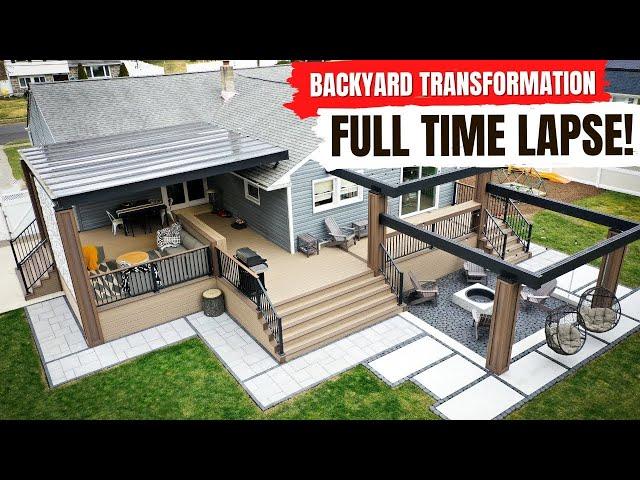 MODERN BACKYARD TIME LAPSE! - Front and Backyard Transformation