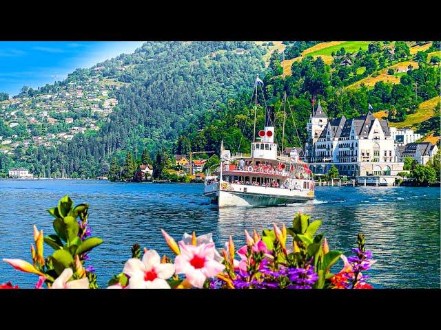 Vitznau, the breathtaking village at the foot of Mount Rigi  Switzerland 4K