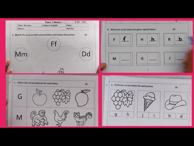 Nursery worksheets of English | English worksheets | Nursery exam paper | worksheets | Eng Teach