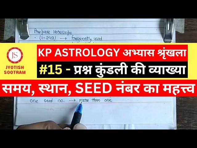 के पी एस्ट्रोलॉजी में प्रश्न कुंडली की विस्तृत व्याख्या | KP Horary Astrology | @JyotishSootram