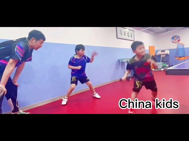 China table tennis  footwork training for kids.