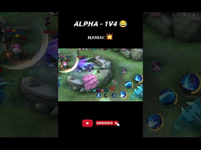 Alpha Power 1v4 Gameplay  @MobileLegends5v5MOBA #trending #vairalvideo #shorts #youtubeshorts